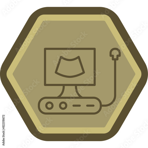 Ultrasound Line Polygon Icon