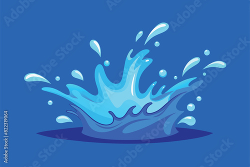 Water Splash Blue Color vector Background