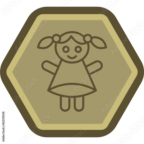 Doll Line Polygon Icon