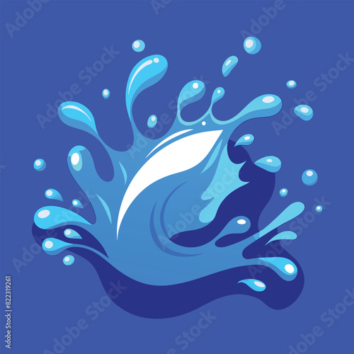 Water Splash Blue Color vector Background