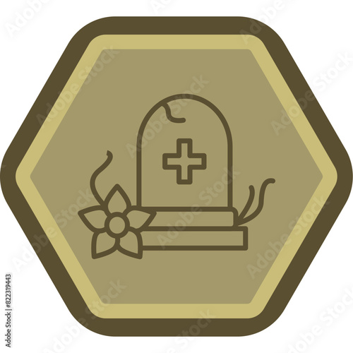 Grave Line Polygon Icon