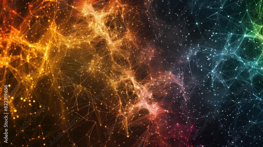 Abstract digital background. Big data visualization. Network connection structure. Science background.