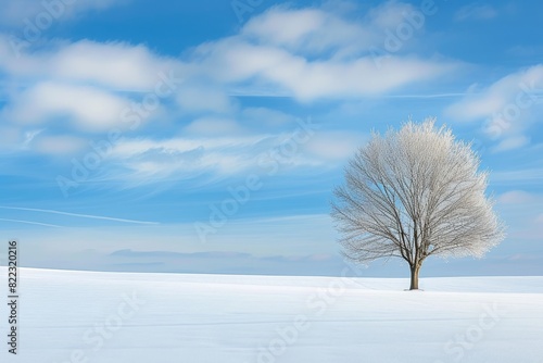 Solitude in Snow: Embracing Nature's Silent Beauty © AIproduction