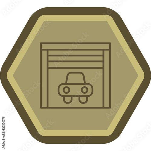 Garage Line Polygon Icon