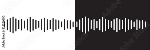 Radio Wave icon. Monochrome simple sound wave on transparent background. Vector sound wave icon. Music player sound bar. Record interface. Equalizer icon with soundwave line. used for mobile