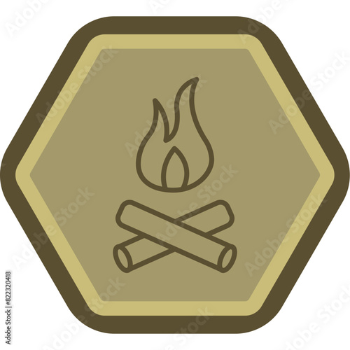 Bonefire Line Polygon Icon
