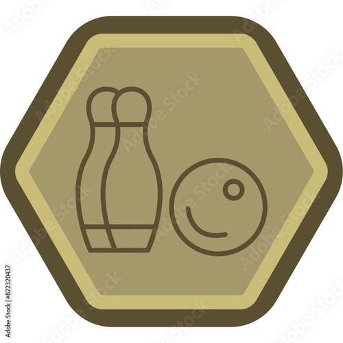 Bowling Line Polygon Icon