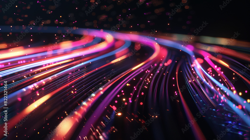 Fototapeta premium Abstract background with colorful light streaks. 