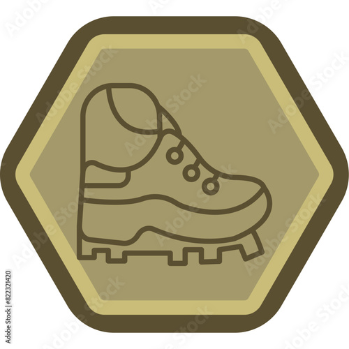 Hiker Line Polygon Icon