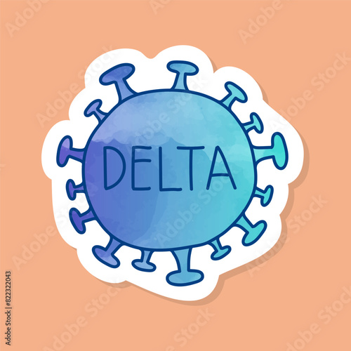 Delta variant coronavirus color sticker