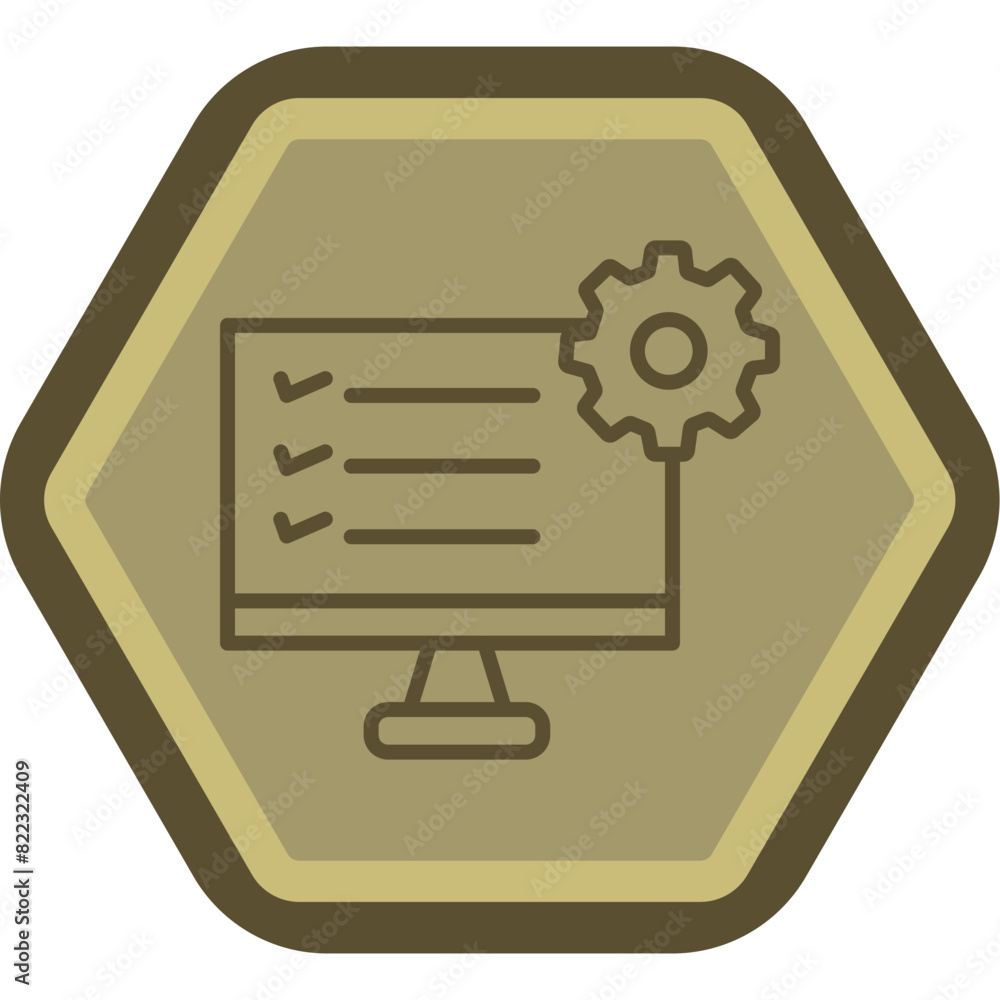 Online Learning Line Polygon Icon Online Learning Line Polygon Icon