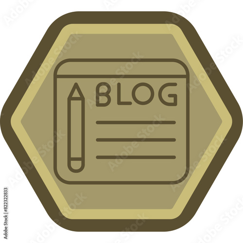 Blogging Line Polygon Icon