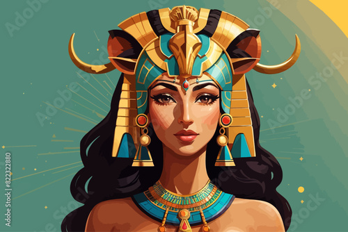 Hathor of a was a major goddess in ancient Egyptian religion illustration