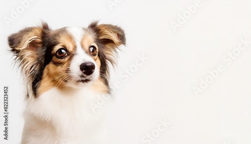 cute little dog on white background