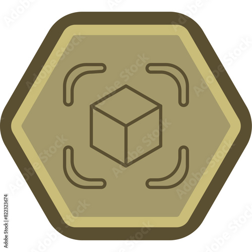 Cube Line Polygon Icon