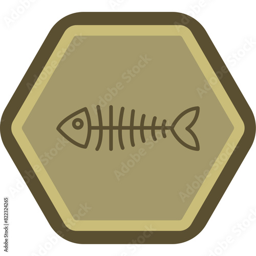 Fish Bone Line Polygon Icon