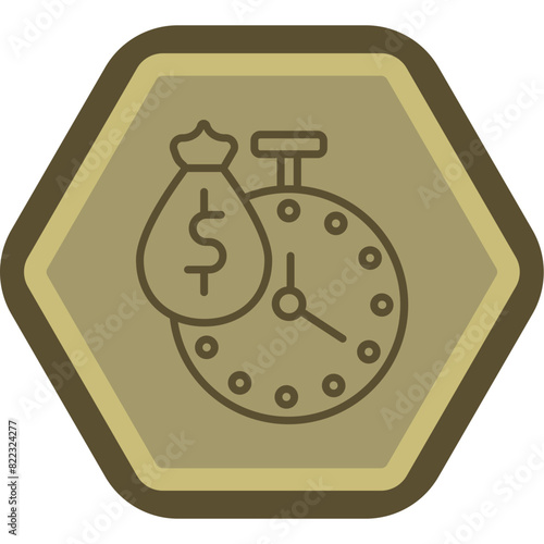 Payment Time Line Polygon Icon