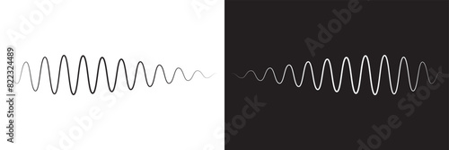 Sound wave set. Sound waves for voice message. Audio wave icon. Waveform pattern for music player or app. Recording music. Equalizer template.