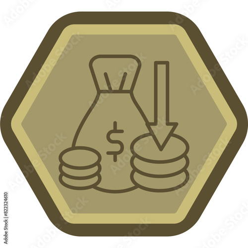 Loss Line Polygon Icon