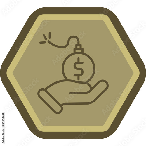 Debt Line Polygon Icon