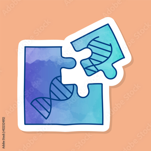 Artificially modified dna strains color sticker