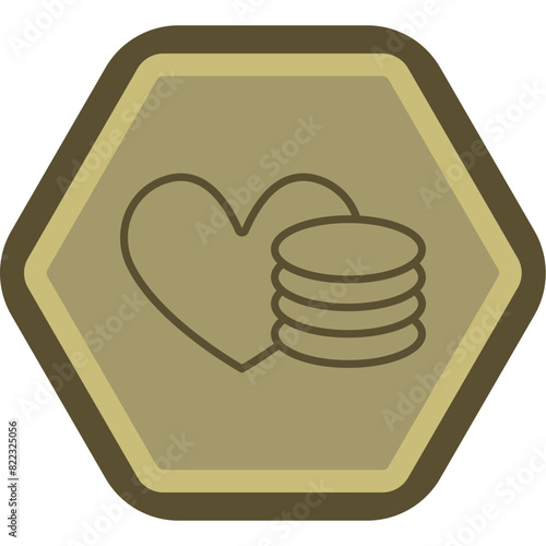 Donations Line Polygon Icon