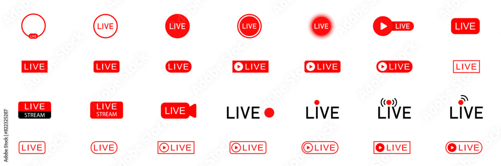 live set red icon online stream video play vector illustration live set red icon online stream video play vector illustration