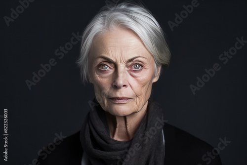 Silver background sad european white Woman realistic person portrait of young beautiful bad mood expression Woman Isolated on Background depression © Zickert