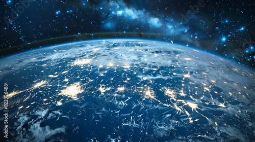 Arafed view of the earth at night, photo from space, photo of earth from space.