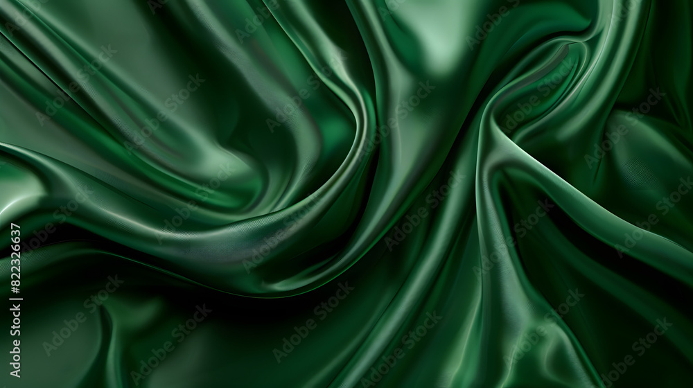 Dark teal green silk satin. Shiny smooth fabric. Soft folds. Luxury background with space for design. web banner. Flat lay, top view table. Birthday, Christmas, Valentine, New year. Dark teal green silk satin. Shiny smooth fabric. Soft folds. Luxury background with space for design. web banner. Flat lay, top view table. Birthday, Christmas, Valentine, New year.