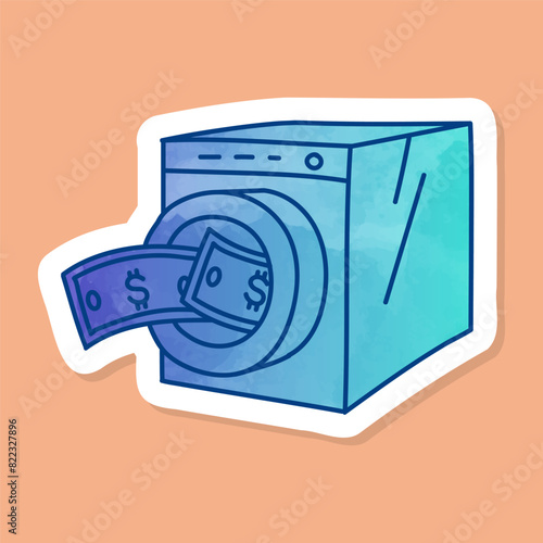 Money laundry color sticker