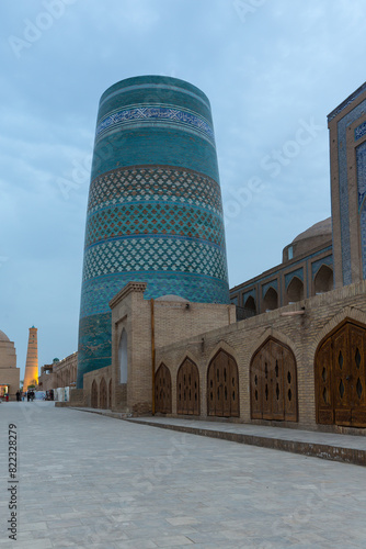 Kaltaminor is a memorial minaret  in Khiva, Uzbekista photo