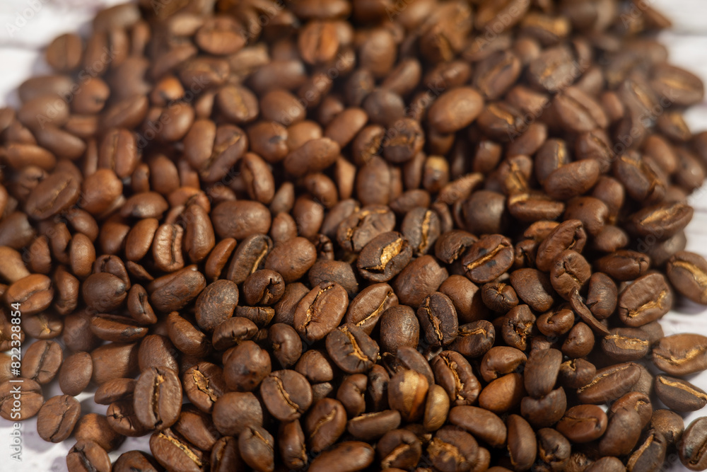 Texture of medium roasted arabica coffee beans Texture of medium roasted arabica coffee beans