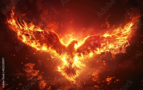 Fiery Phoenix in Flight