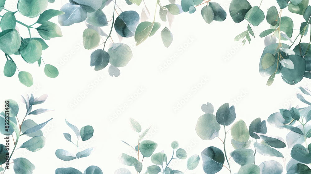 leave frame isolated on white, copy space