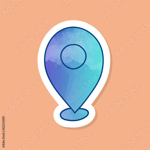 color sticker map pin icon