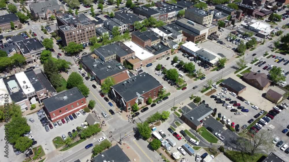 Drone view flying over Holland Michigan shot five Drone view flying over Holland Michigan shot five