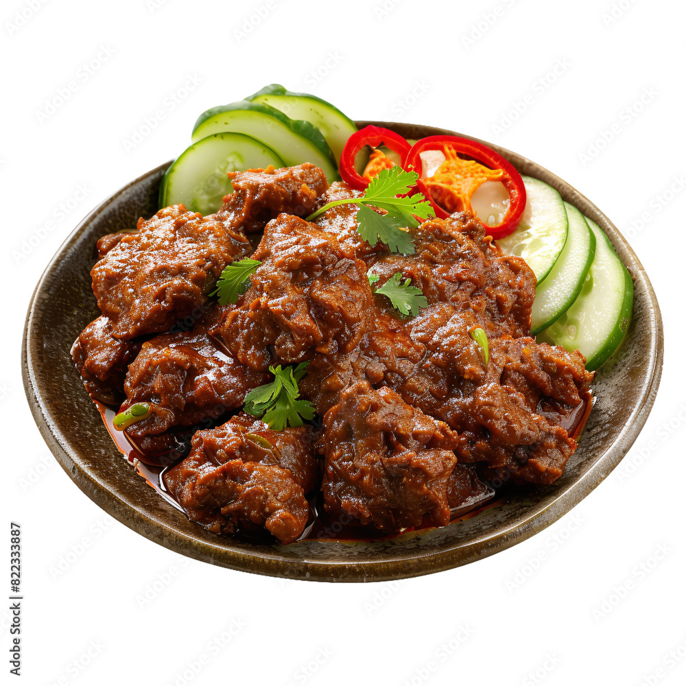 Rendang, transparent background, isolated image, generative AI Rendang, transparent background, isolated image, generative AI