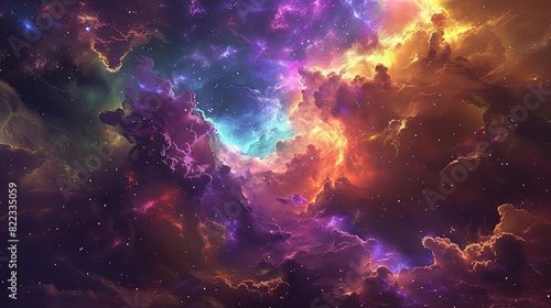 cosmic wonderland colorful nebula and starry expanse aweinspiring galaxy art digital painting