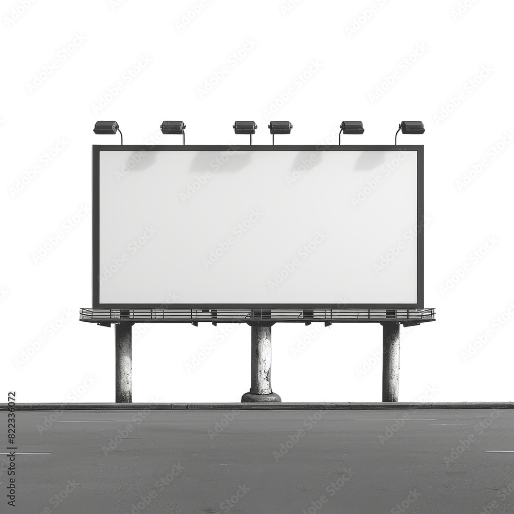An empty billboard stands by the side of a road, waiting for advertisement An empty billboard stands by the side of a road, waiting for advertisement