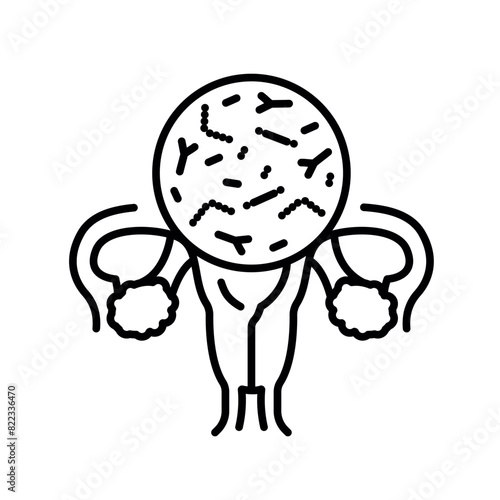 Vaginal microflora line black icon. Sign for web page, mobile app, button, logo. Vector isolated button.