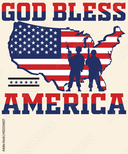 God bless America Graphic Design