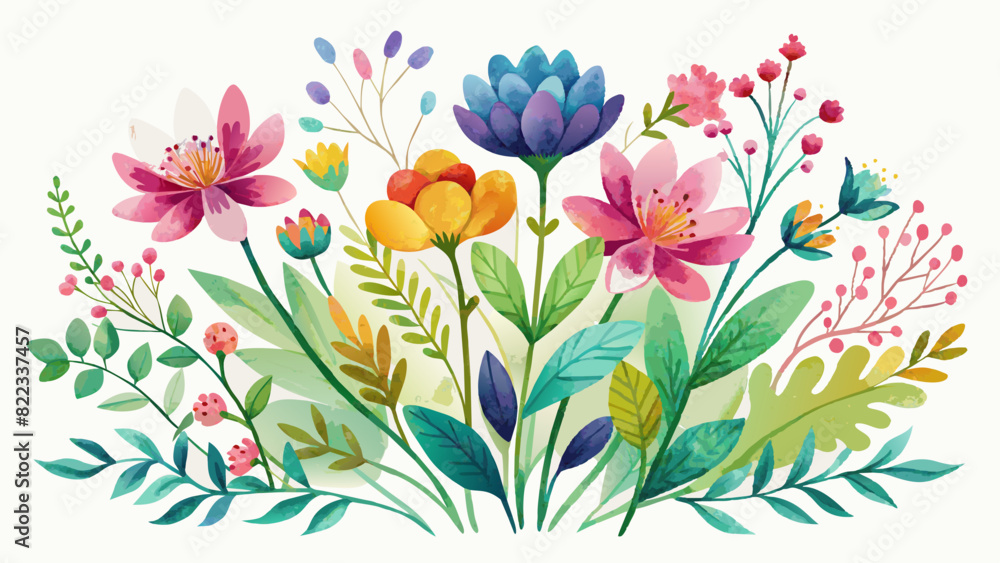 watercolor arrangements with small flower