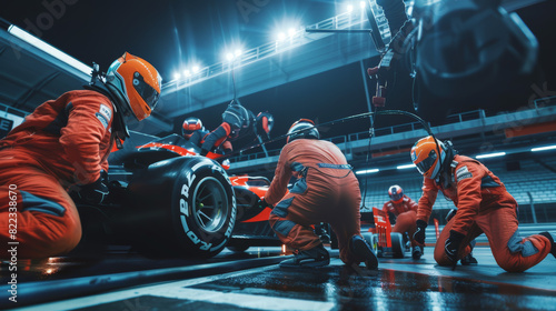 pit crew on race track