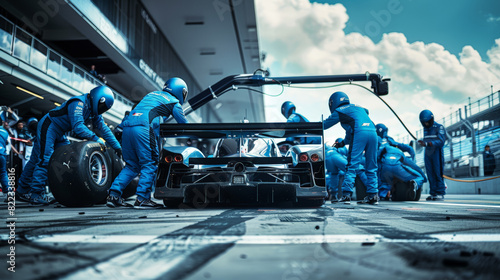 Wallpaper Mural pit crew on race track Torontodigital.ca