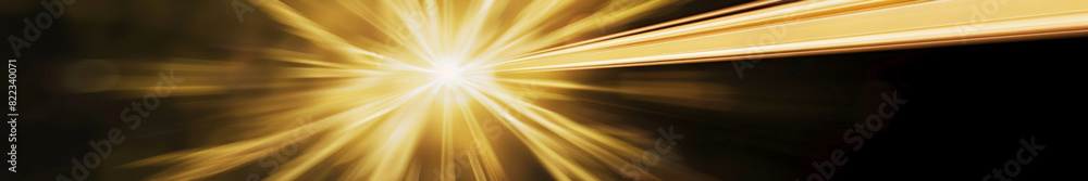 Obraz premium Abstract Golden Light Rays on Black Background Dynamic and Vibrant Burst of Energy