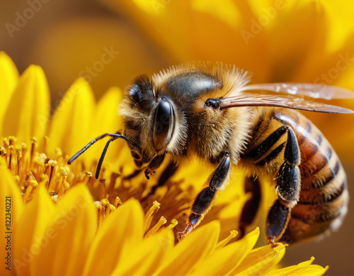 Un'ape che si posa su un fiore giallo  © Nicola