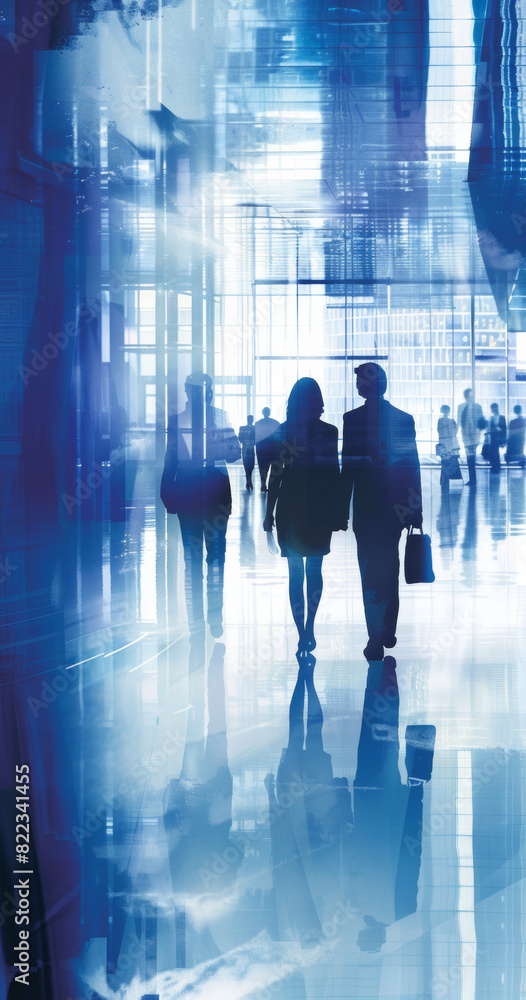 Glam photo of Business Carve-Out with elegant People in a Business Office Environment, photo-realistic high resolution, tones of blue and white Glam photo of Business Carve-Out with elegant People in a Business Office Environment, photo-realistic high resolution, tones of blue and white