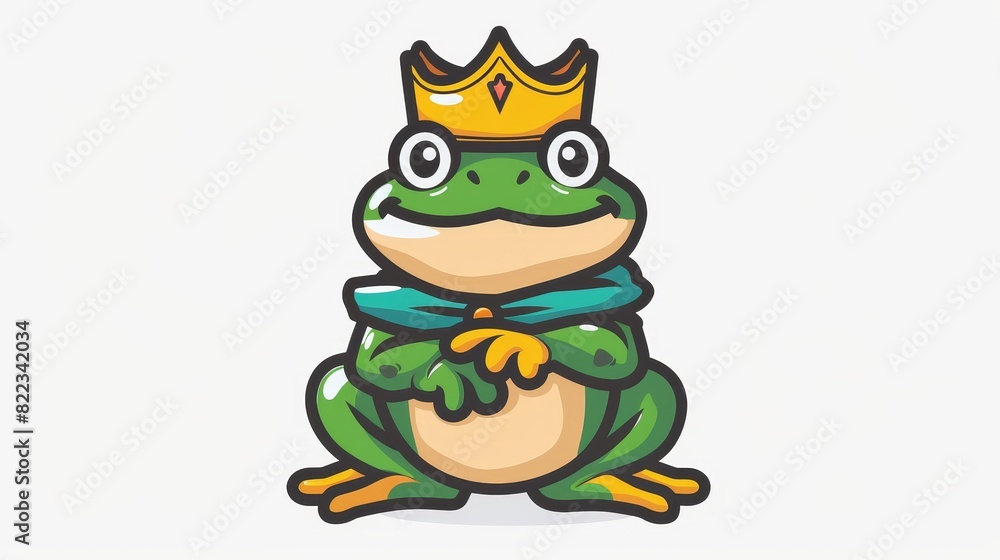 Cartoon character of a green frog isolated on a white background Cartoon character of a green frog isolated on a white background