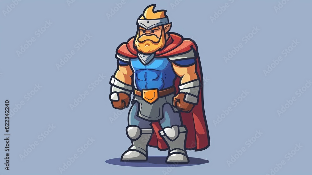 Cartoon superhero character or sports mascot that is tough and powerful